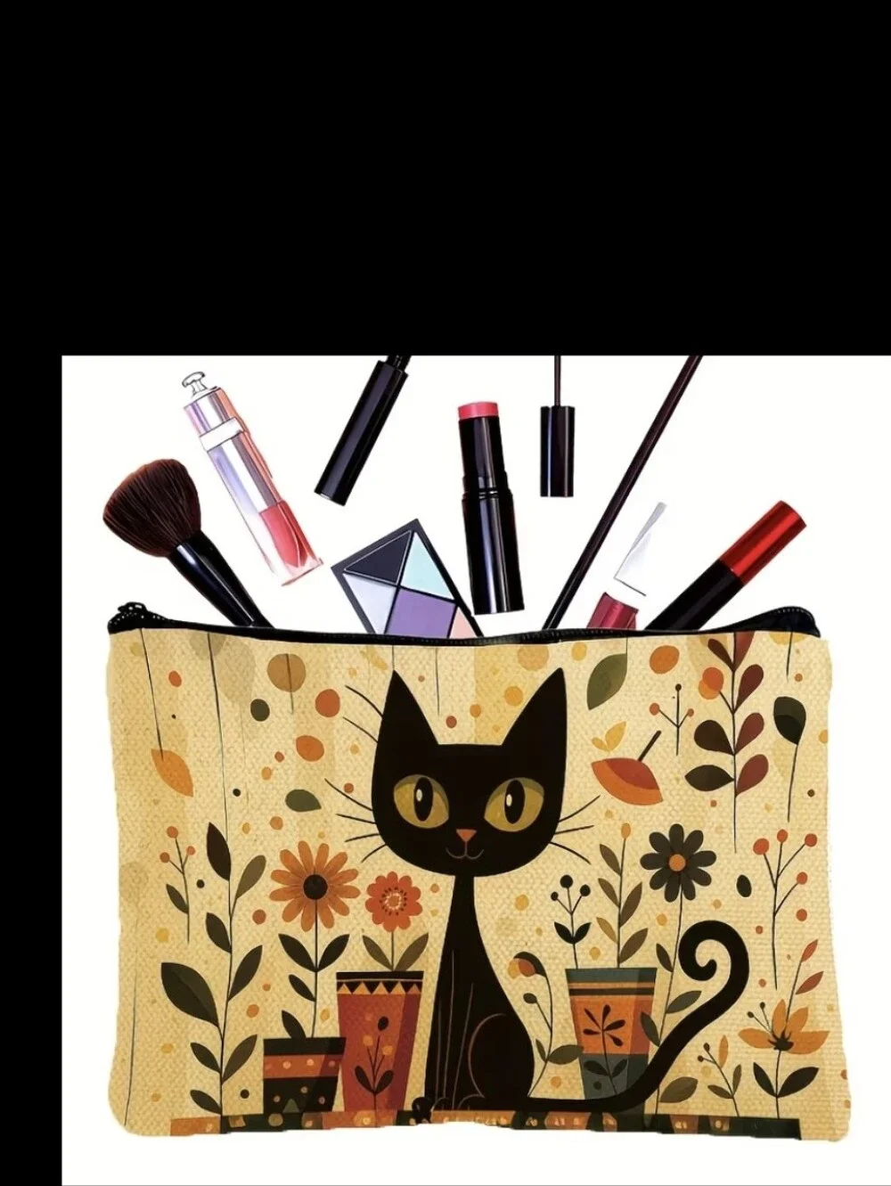 Cat Decor Every Day Cosmectics Makeup Pouch NEW